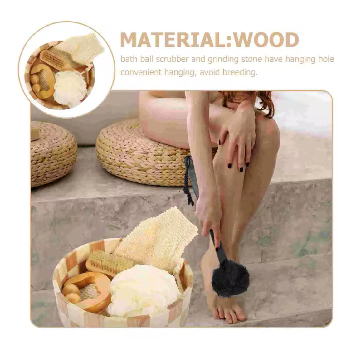 Bathing Foot Scrubbing Tool, Exfoliating Shower Scrubber With Loofah Sponge And Bath Comb Bathing Foot Scrubbing Tool, Exfoliating Shower Scrubber With Loofah Sponge And Bath Comb